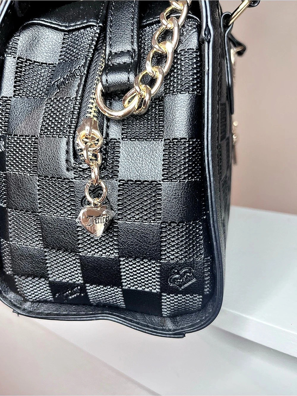 Juicy Couture Black Checkered Satchel - Picture 4 of 10